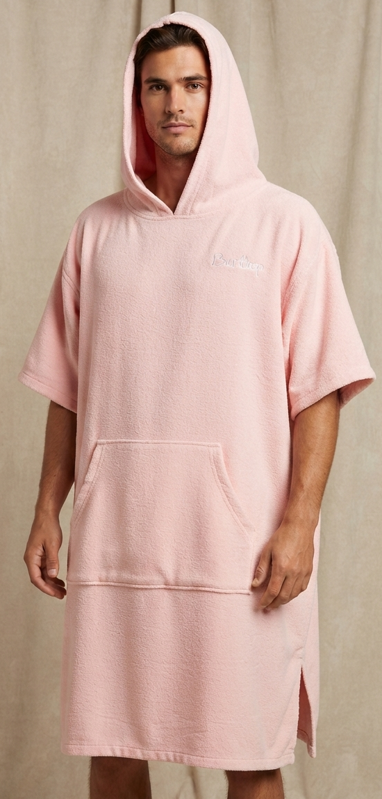pink hooded towel– short sleeve free size
