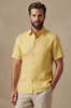 yellow linen short-sleeve shirt
