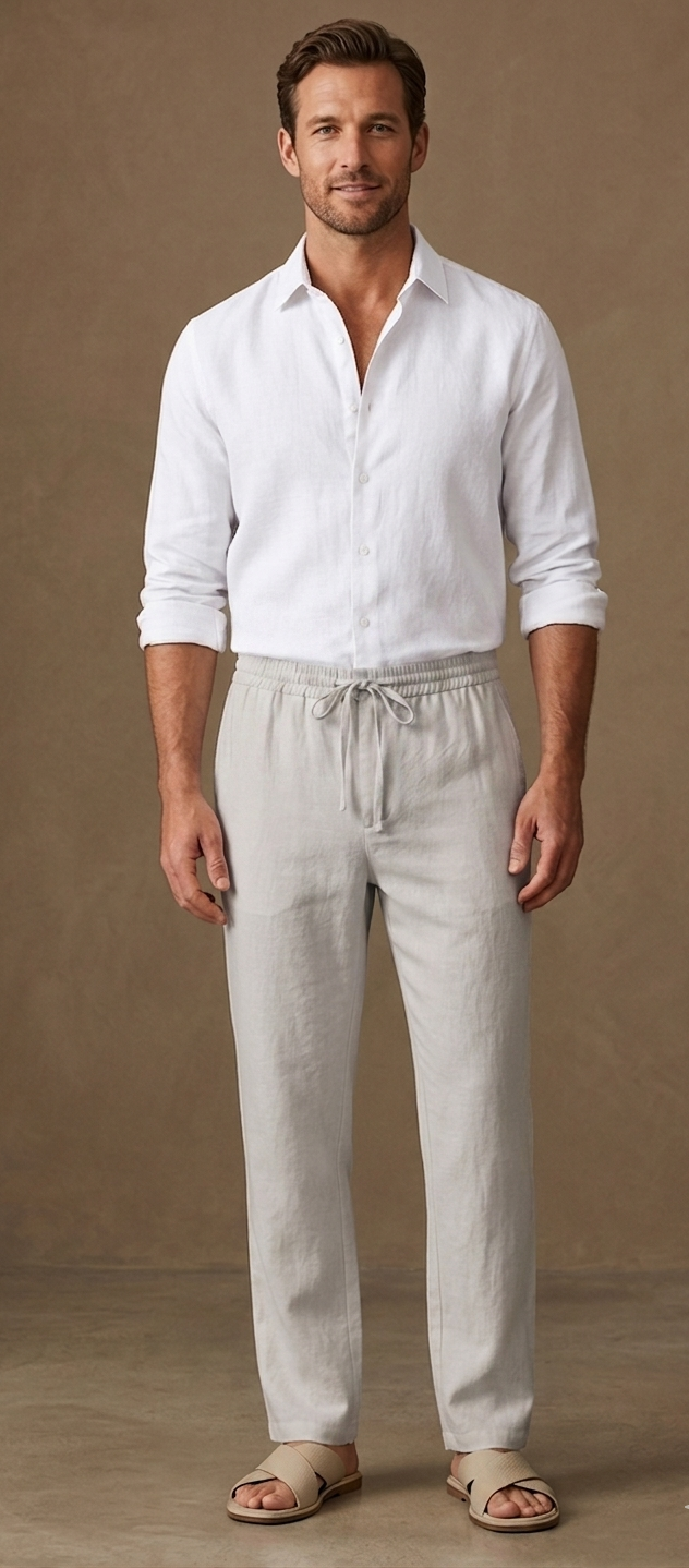 grey linen pants