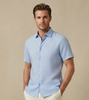 babyblue linen short-sleeve shirt