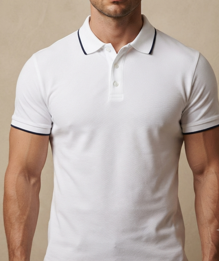 white classic polo t-shirt