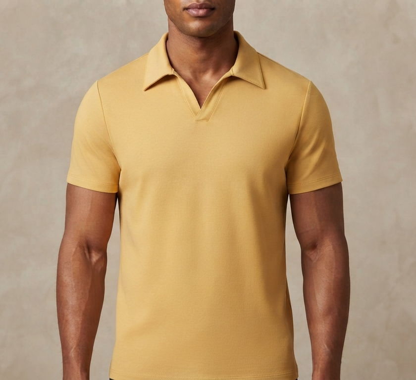 towel polo shirt yellow