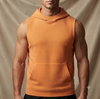 orange sleeveless towel hoodie