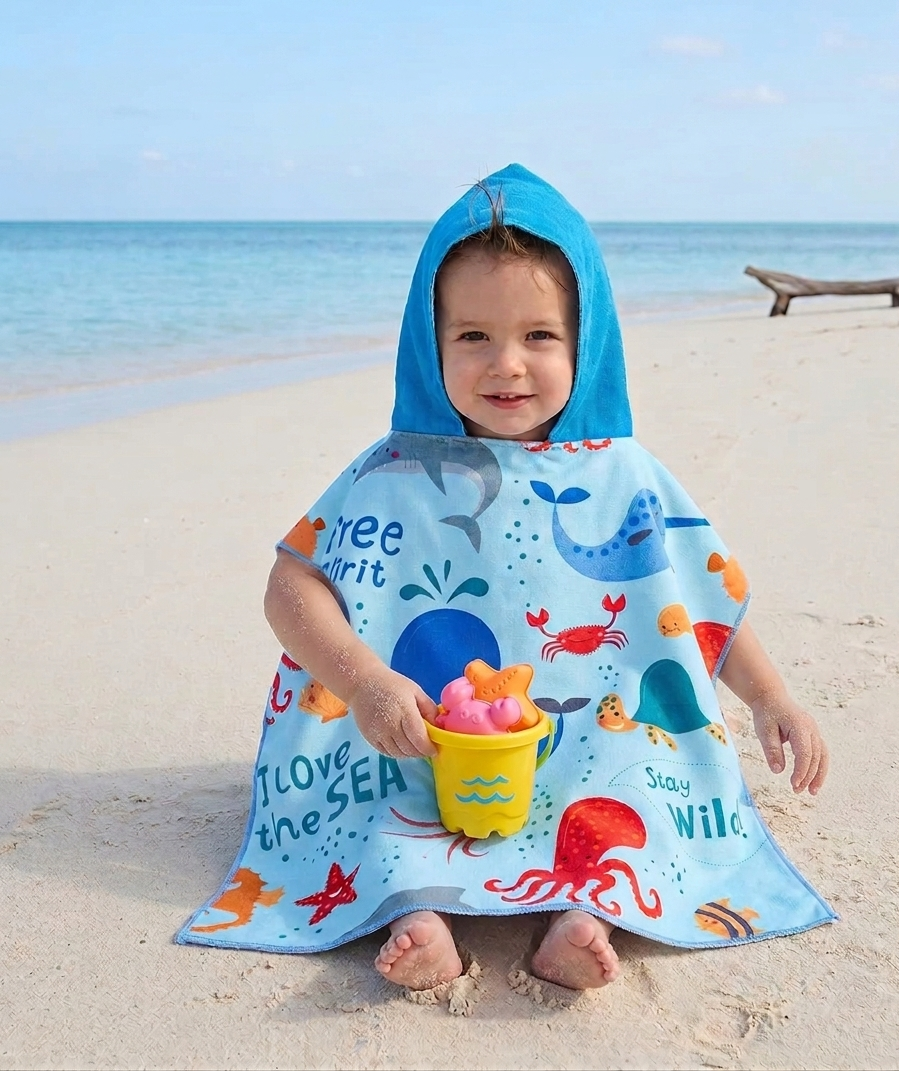 kids hooded beach towel – free spirit