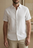 white linen short-sleeve shirt