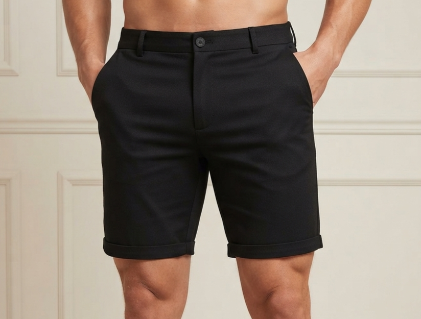 classic chino short black