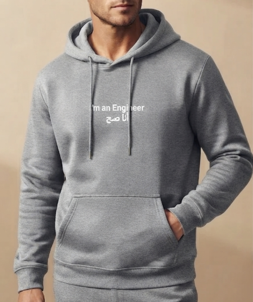 I’m an Engineer (أنا صح) grey Essential Tracksuit Set