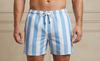 babyblue striped swim shorts