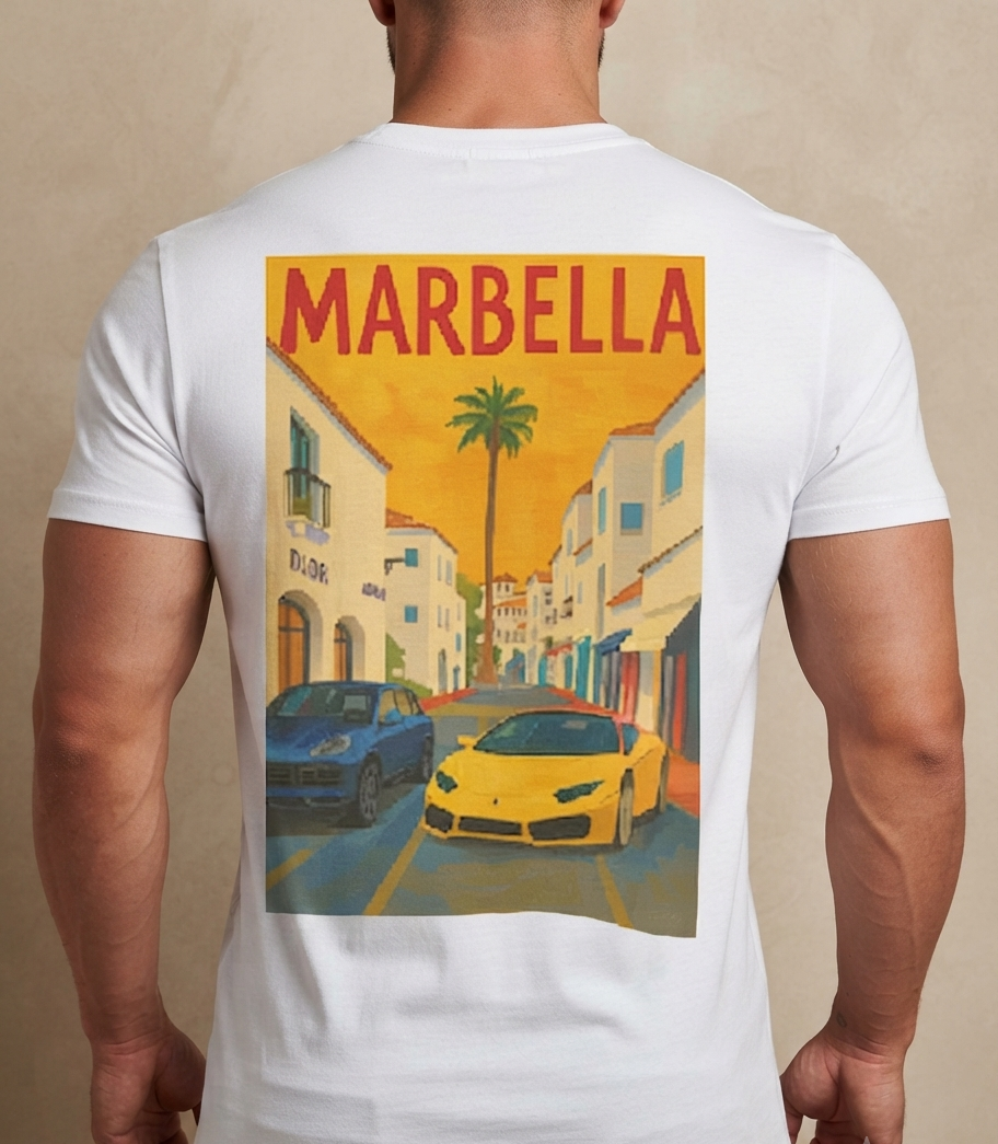 t-shirt marbella print