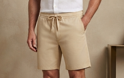 beige linen short