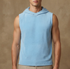 sleeveless towel hoodie – baby blue