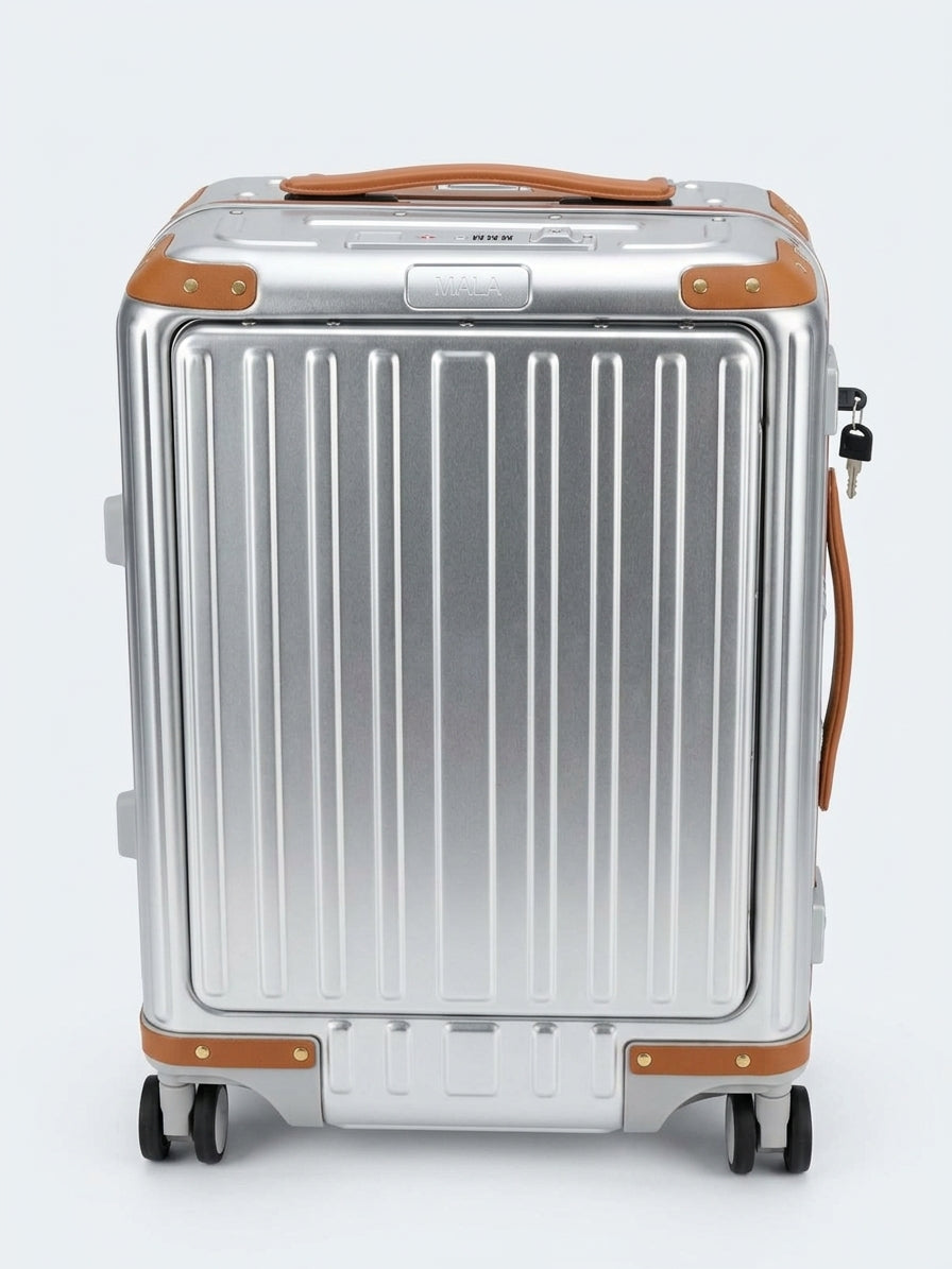 MALA 20" Aluminium Luggage Case with Front Laptop Pocket & USB Port