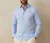 baby blue linen long-sleeve shirt
