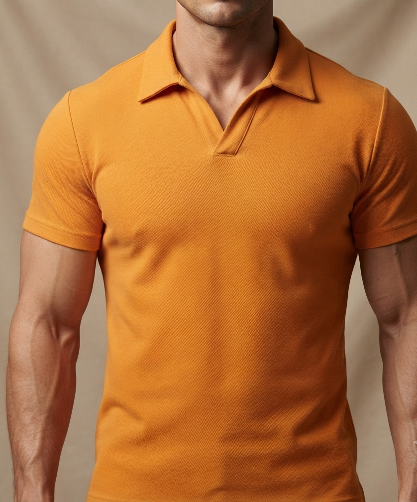 towel polo shirt orange
