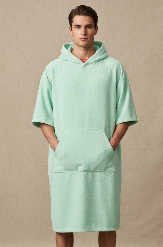 light green hooded towel– short sleeve free size