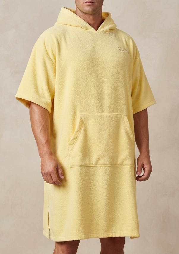 yellow hooded towel– short sleeve free size