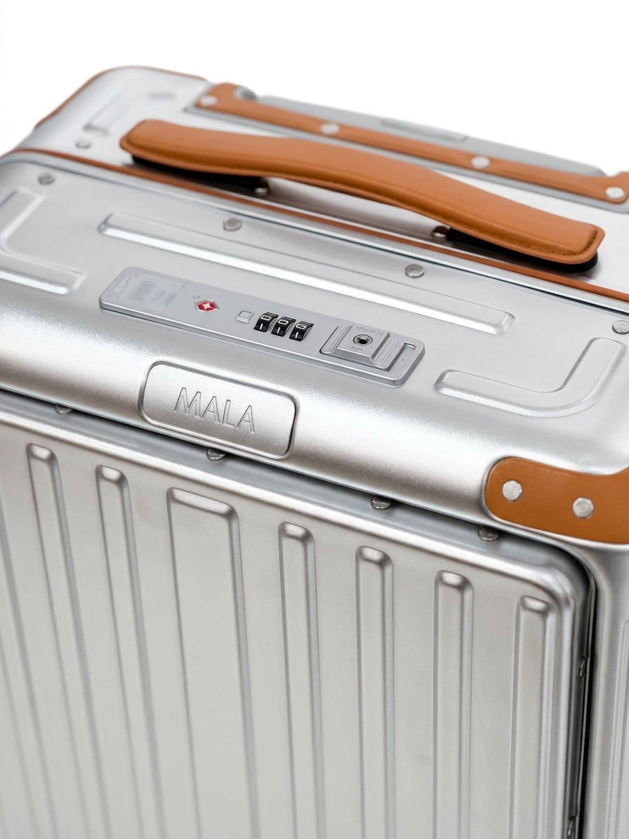 MALA 20" Aluminium Luggage Case with Front Laptop Pocket & USB Port