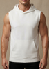 white sleeveless towel hoodie