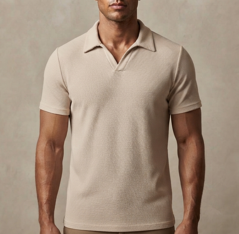 towel polo shirt beige