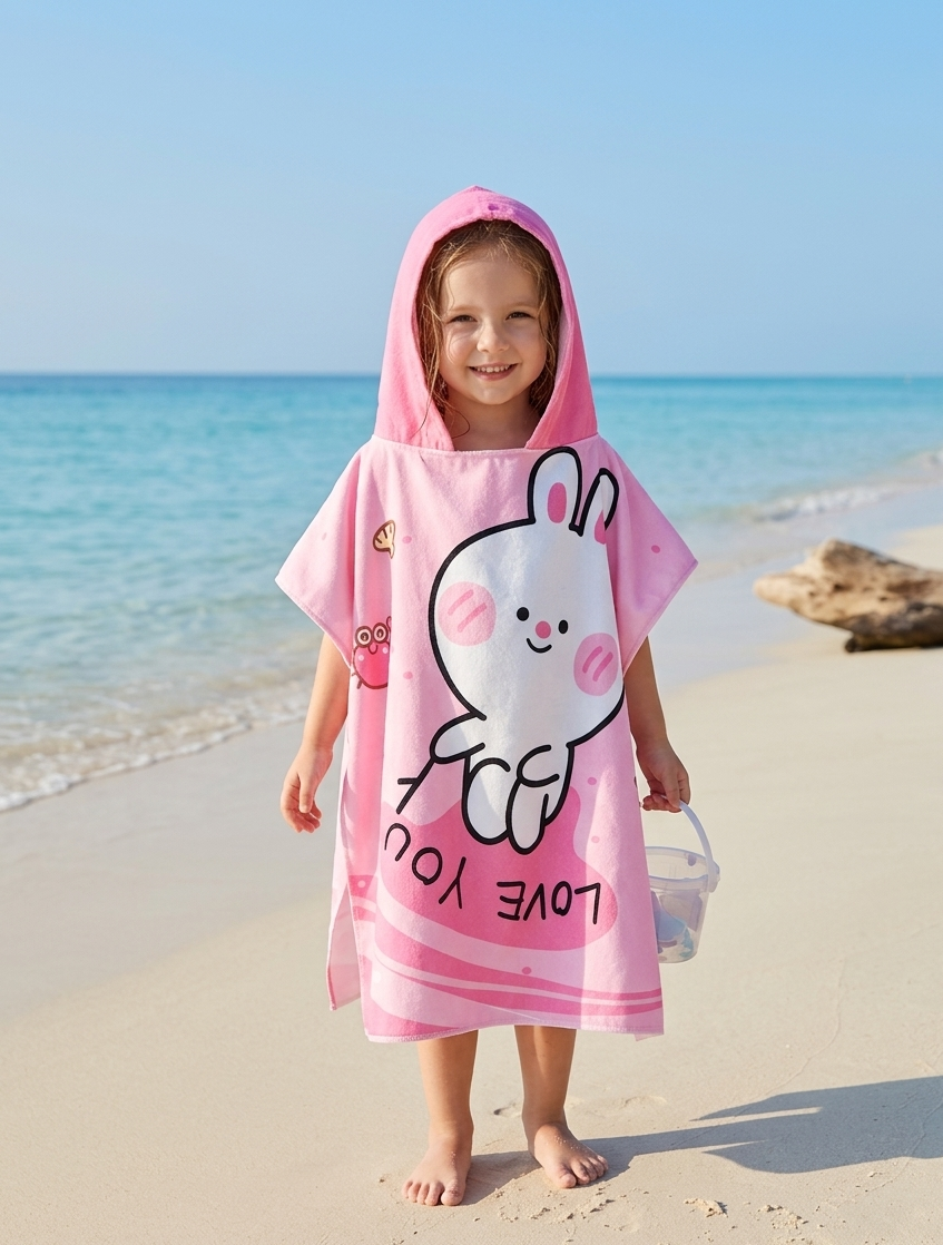 kids hooded beach towel – the rabbit