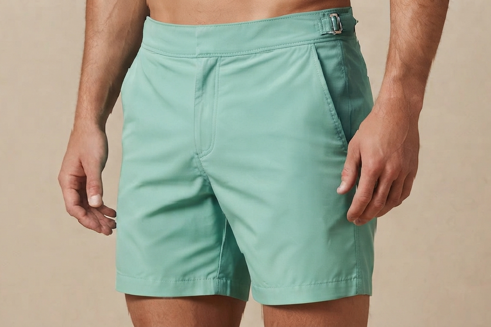 plain light green swimming  short