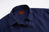 navy linen short-sleeve shirt