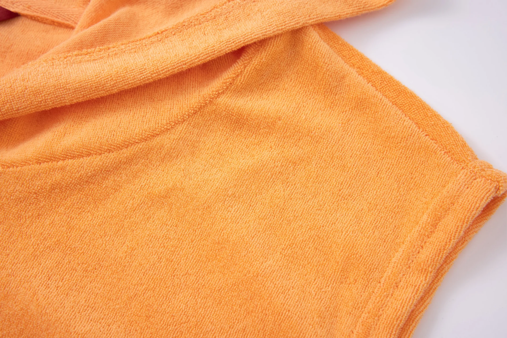 orange sleeveless towel hoodie