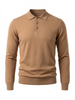 Wool Polo Long Sleeve With Button CAMEL