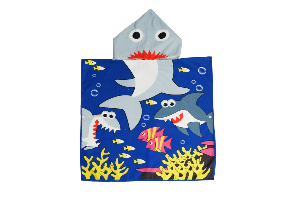 kids hooded beach towel – the sharks