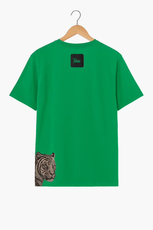 green "tiger" graphic tee with tiger illustration – t-shirt