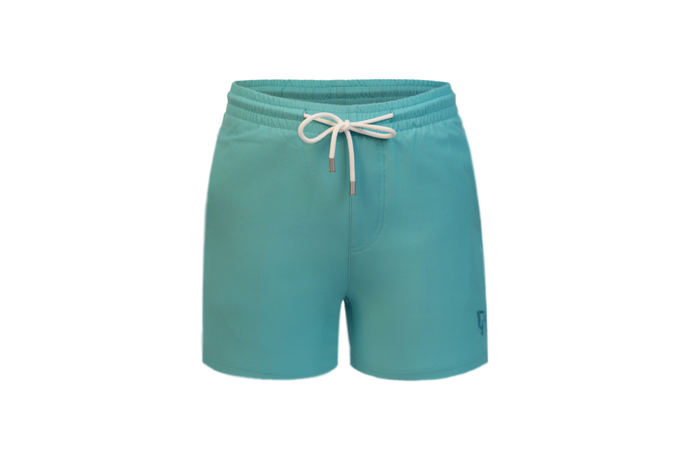 solid turquois swim shorts