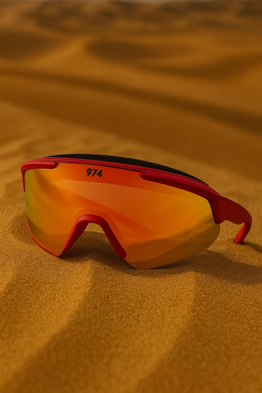 full-view protective sport goggles red
