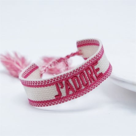 J’ADORE Embroidered Woven Bracelet