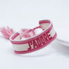 J’ADORE Embroidered Woven Bracelet
