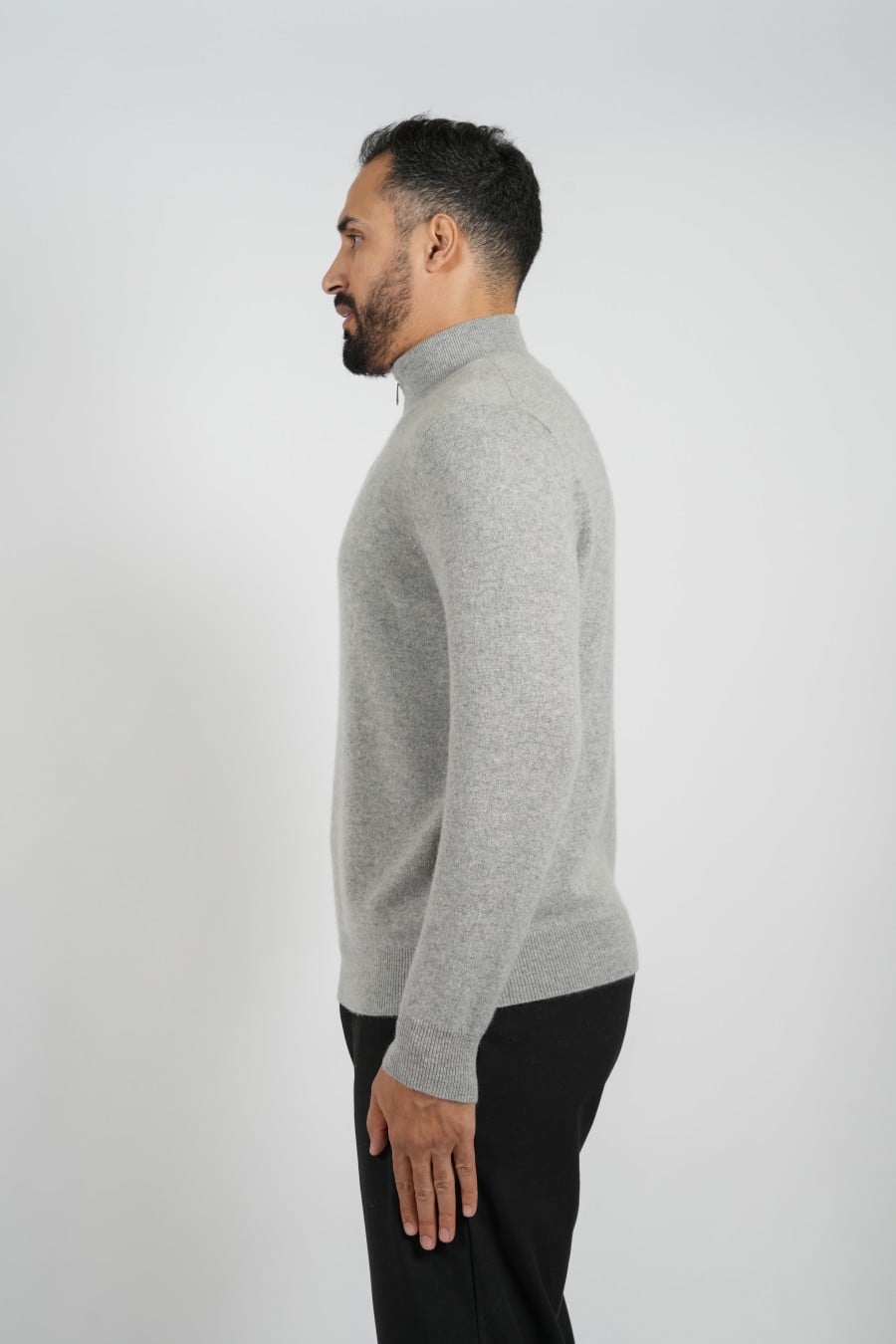 Cashmere Pullover Zipper Grey