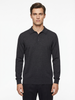 Wool Polo Long Sleeve With Button DK.GREY