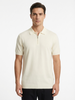 Wool Polo With Zipper Short Sleeve CREAM