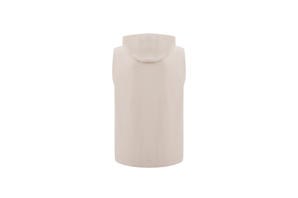 sleeveless towel hoodie – beige