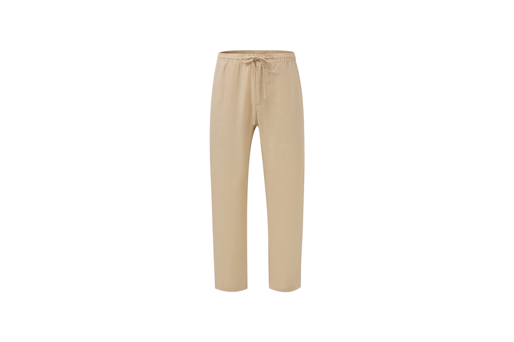 beige linen pants