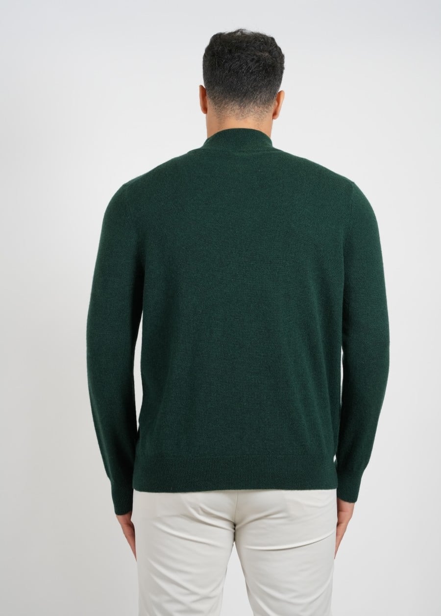 Wool Pullover Zipper- Green
