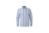 blue stripe linen long-sleeve shirt