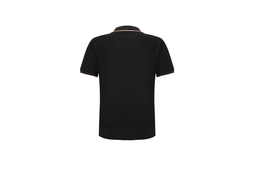 black open-collar shirt