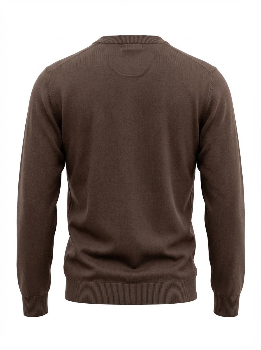 W25 Wool Circle Neck Long Sleeve BROWN