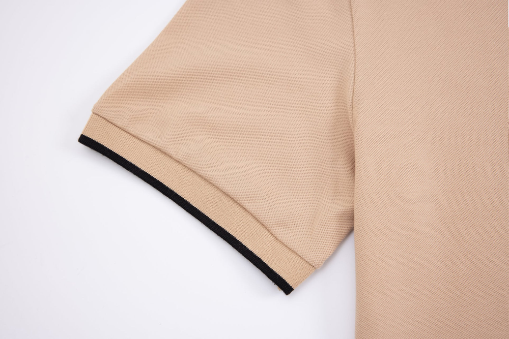 beige open-collar shirt