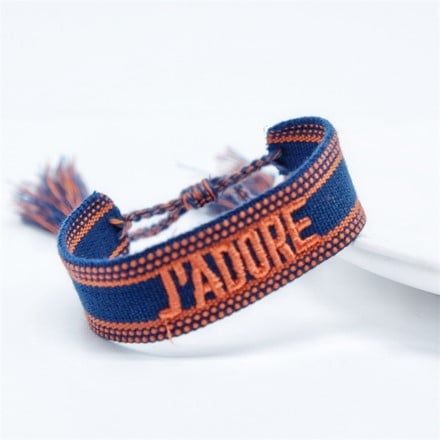 J’ADORE Embroidered Woven Bracelet