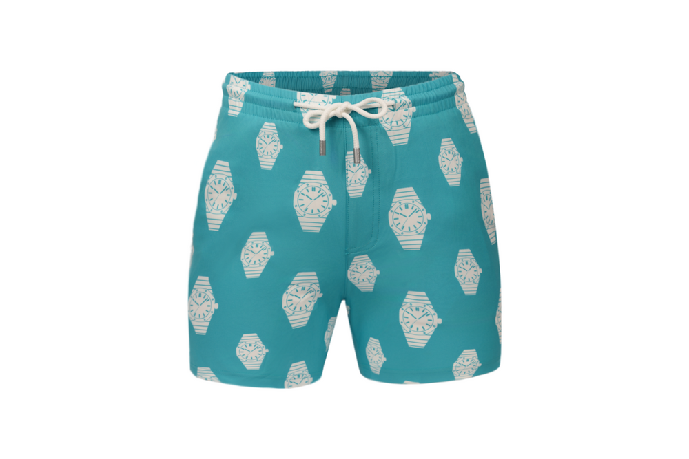 turquoise full watch edition swim shorts