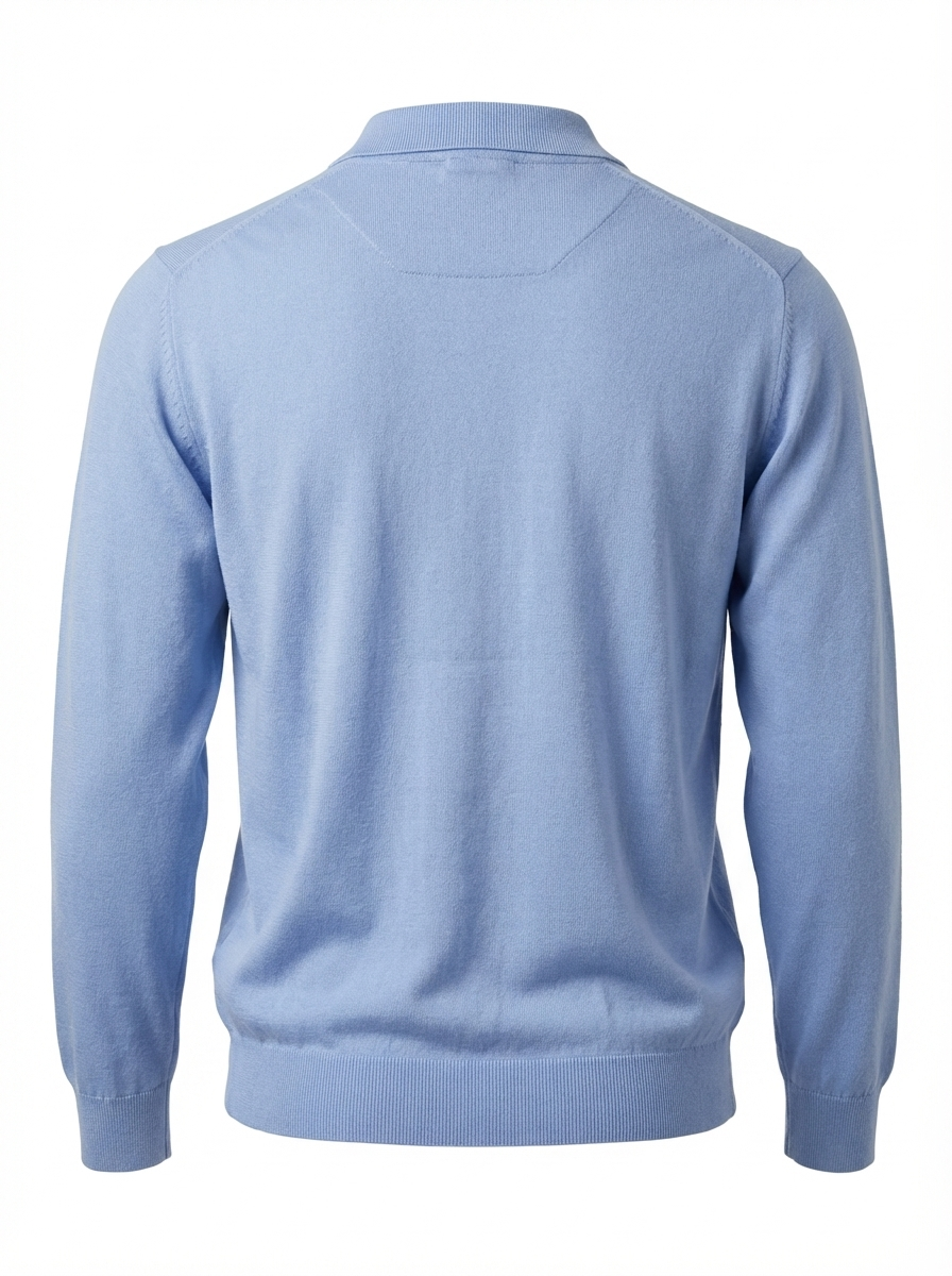 Wool Polo Thin With Button Short Sleeve