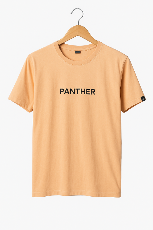 peach "panther" graphic tee with panther illustration – t-shirt