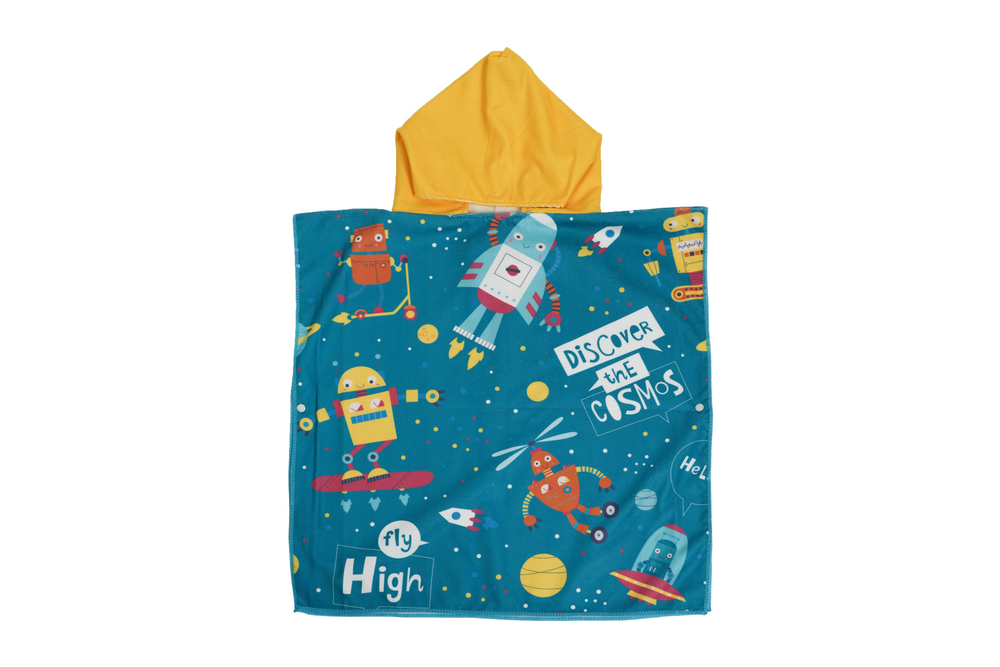 kids hooded beach towel –discover the cosmos