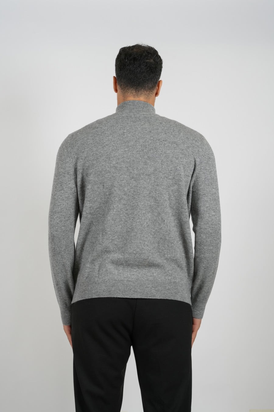 Wool Pullover Zipper-  Gray